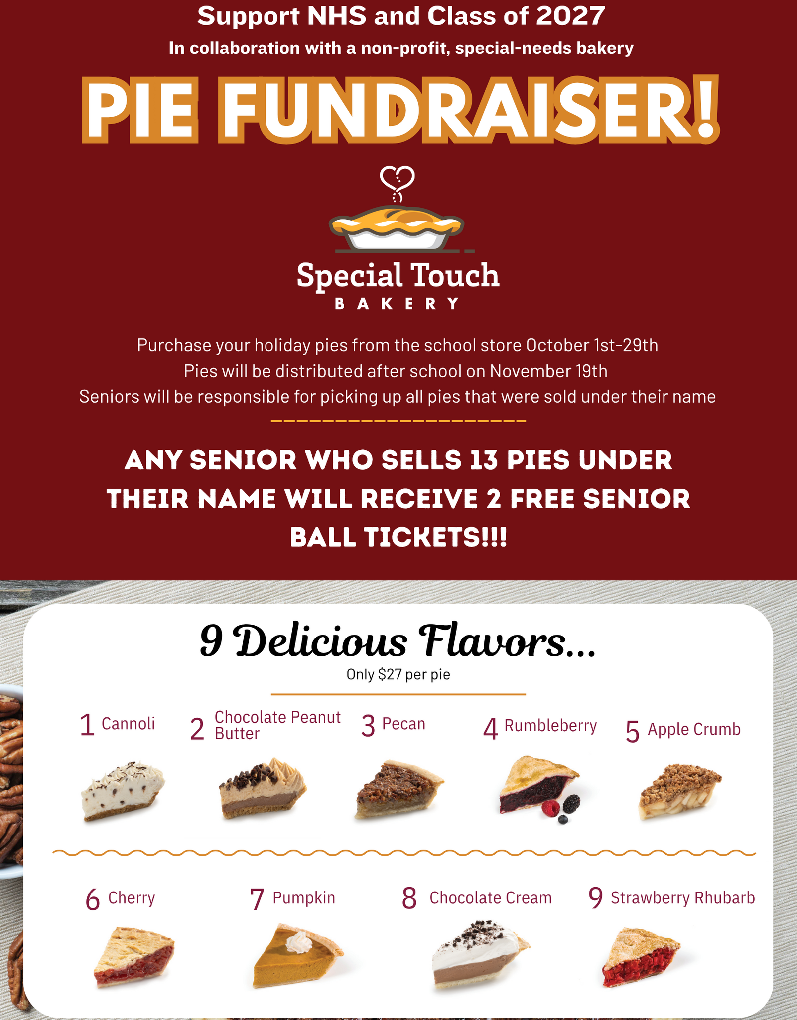 Holiday 10" Pie Sale from Special Touch Bakery