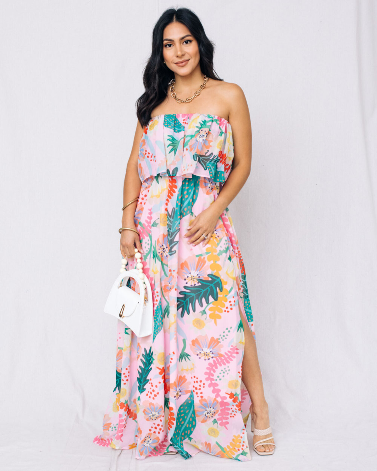 Joyful Days Strapless Maxi Dress