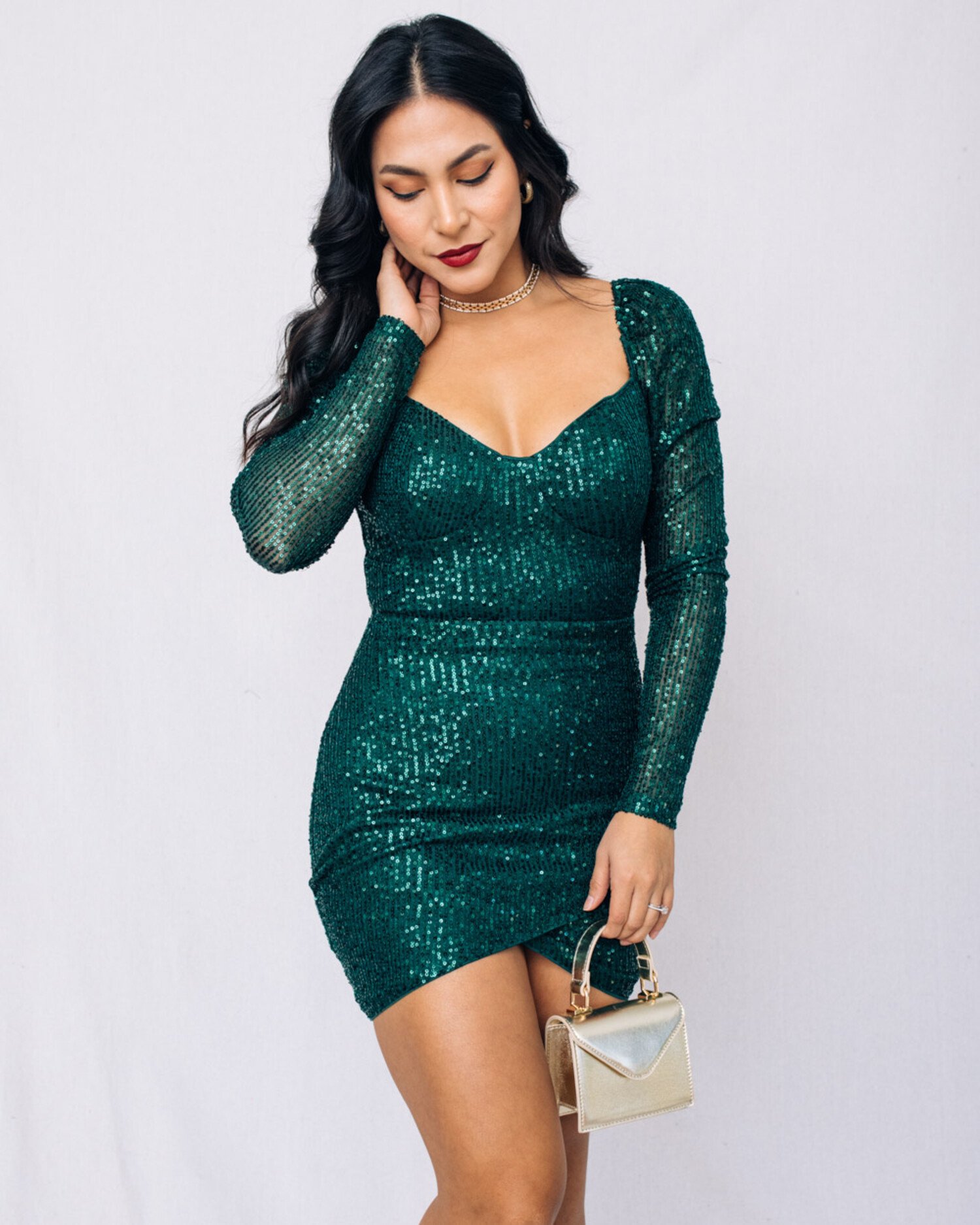 Festive Sequin Bustier Mini Dress - MAVEN