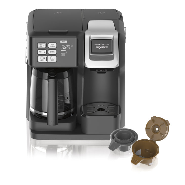 Hamilton Hamilton Beach FlexBrew Trio Coffee Maker, Single-Serve, Black & Silver, Model 49954