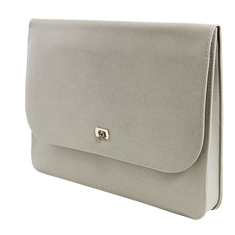 Staples Light Grey Document Case With Gold Closure, 1" Expansion, Legal (51823)