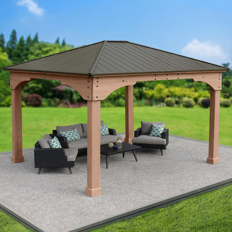 Yardistry 12’ x 14’ Grand Gazebo with Aluminum Roof iMobile
