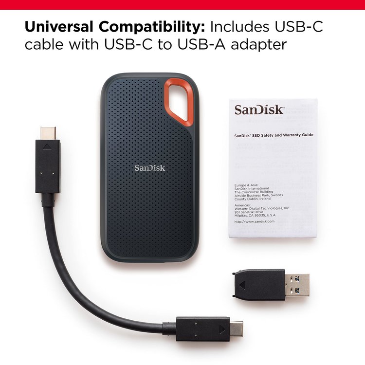 SanDisk SanDisk - 2TB External USB 3.2 Gen 2 Type C Portable SSD