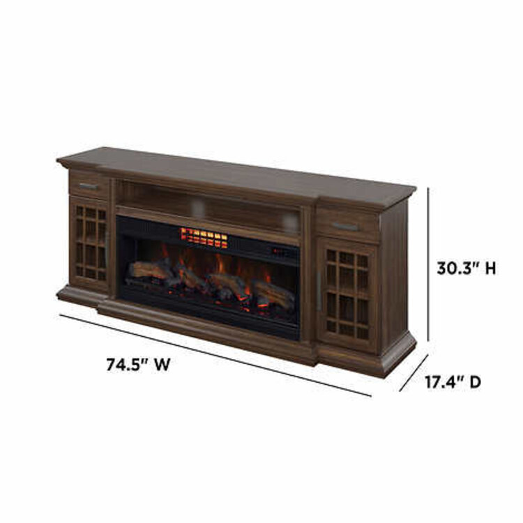 Various Brands Tresanti Everett TV Console with ClassicFlame CoolGlow 2-in-1 Electric Fireplace and Fan