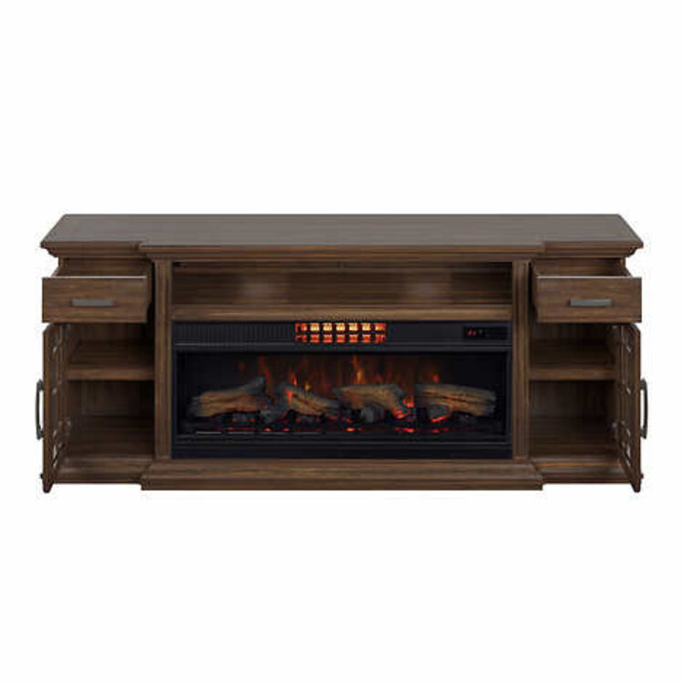 Various Brands Tresanti Everett TV Console with ClassicFlame CoolGlow 2-in-1 Electric Fireplace and Fan
