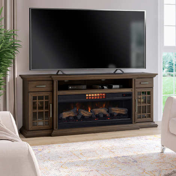 Various Brands Tresanti Everett TV Console with ClassicFlame CoolGlow 2-in-1 Electric Fireplace and Fan