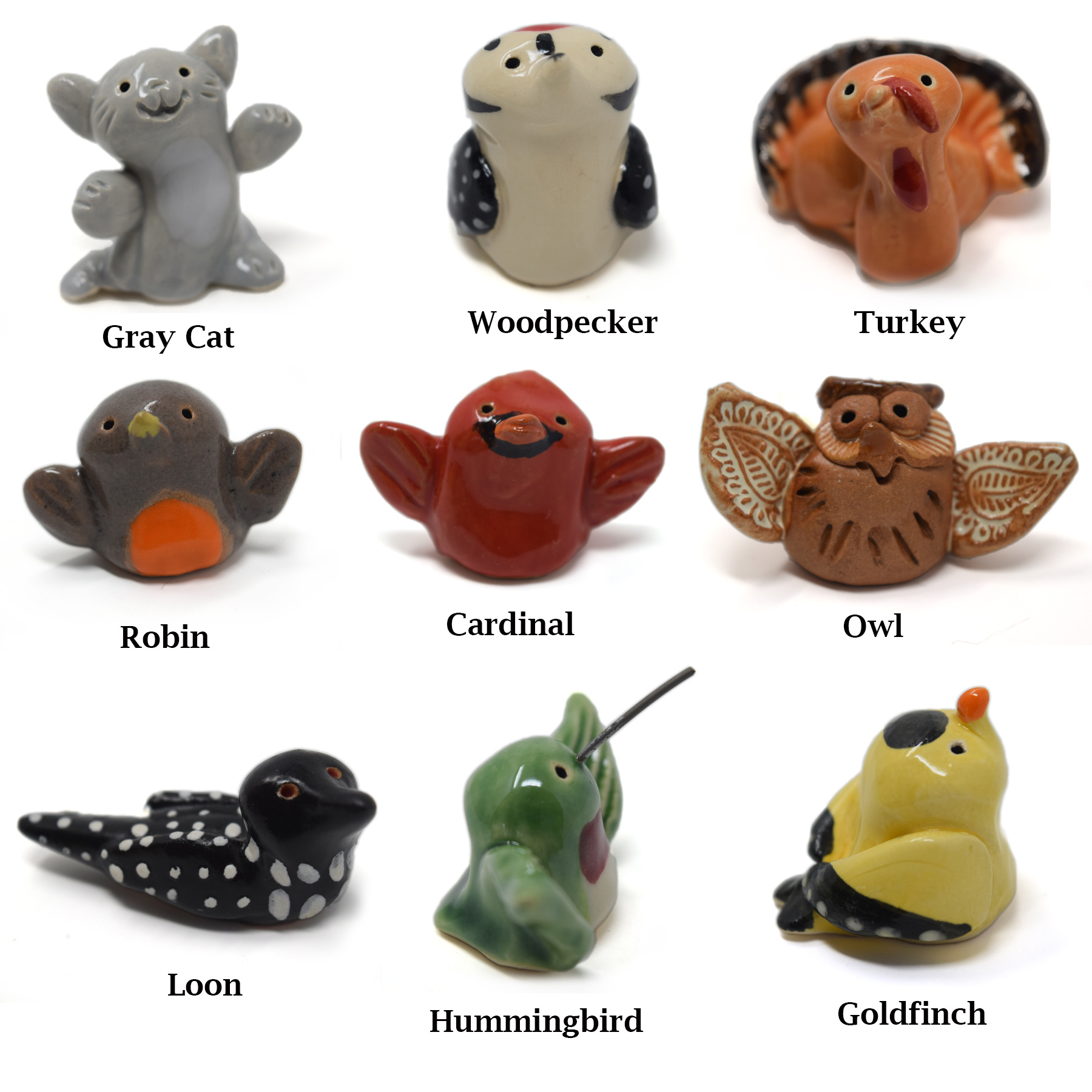 Little Guys Ceramic Animals - Log House Craft Gallery Little Guys Ceramic Animals - Log House Craft Gallery