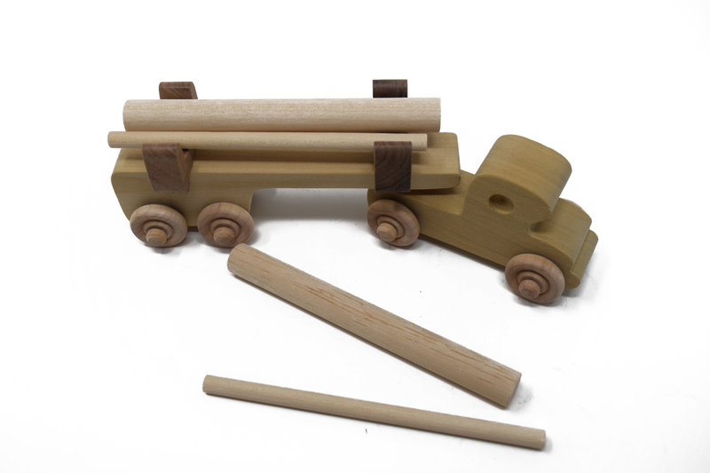 POPTY Wooden Log Truck Toy