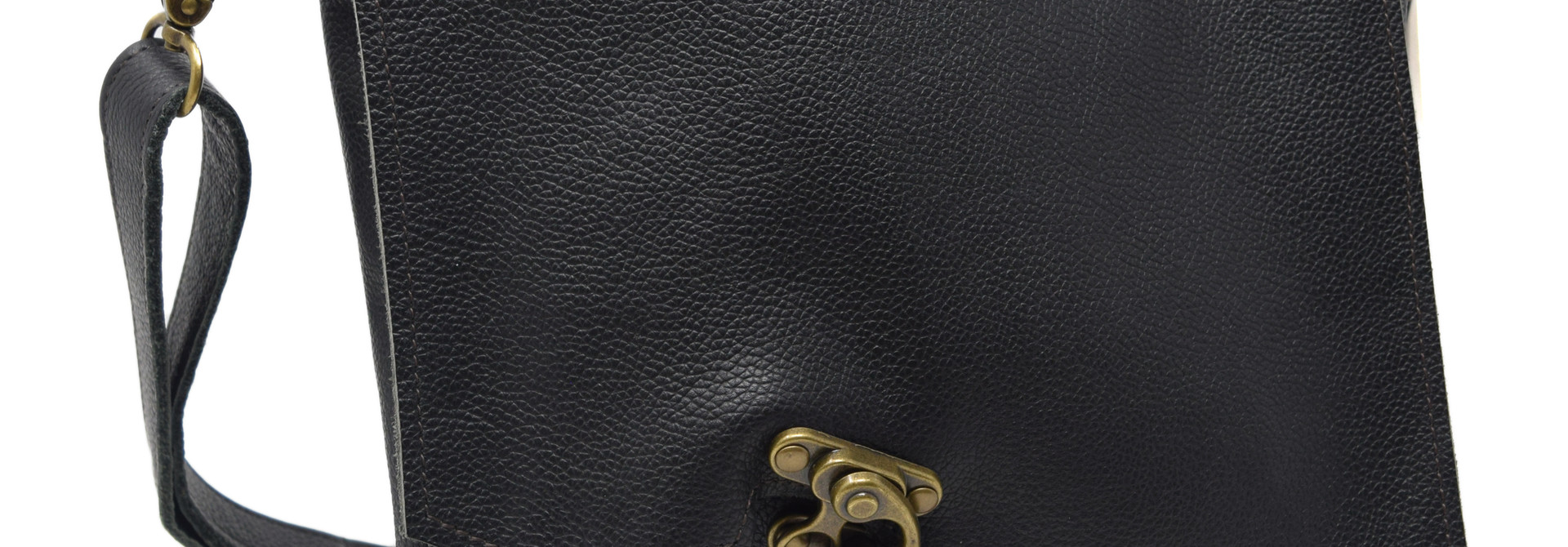 Leather Crossbody Black Textured