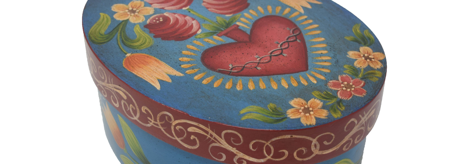 Oval Dark Turquoise with Heart Vase