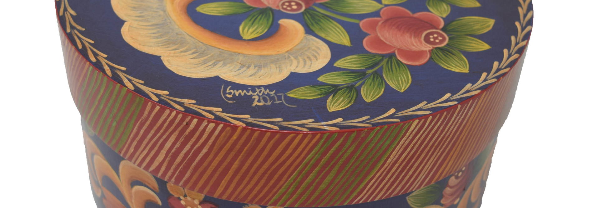 Round Deep Blue/Purple with Flowers Box