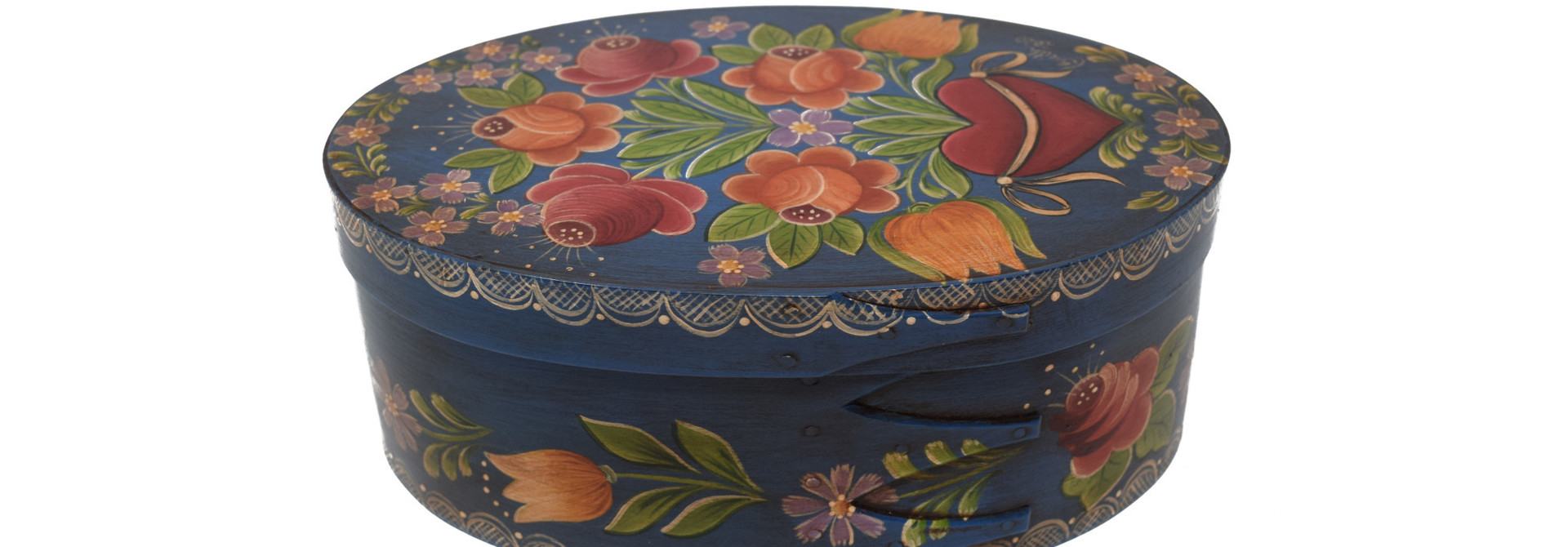 oval heart box with flowers