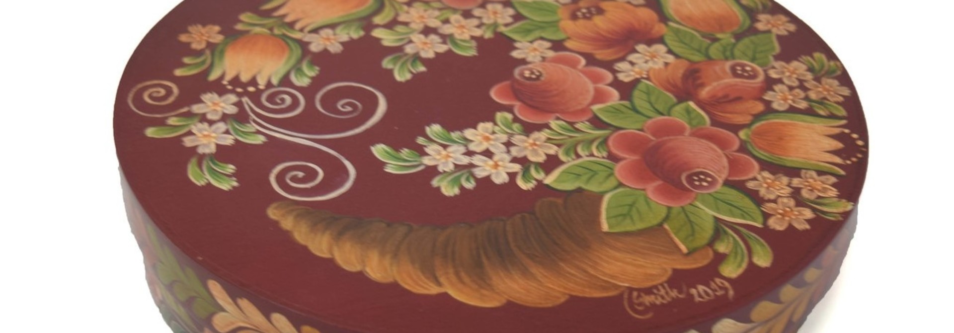 Round Maroon Box