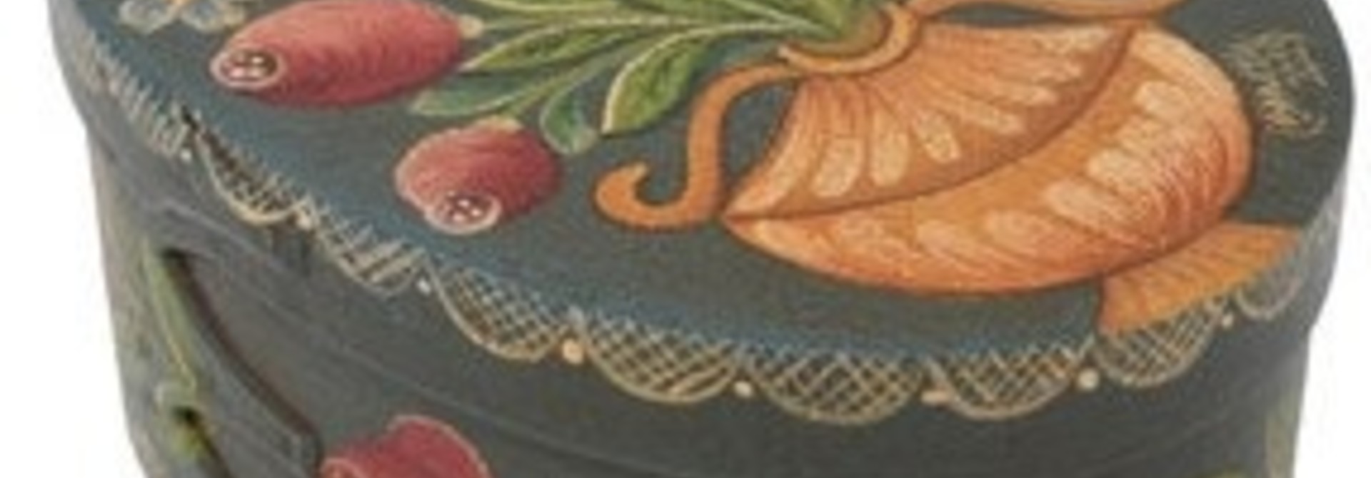 Dark Blue/Green Box with Vase & Roses Box