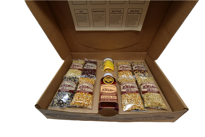 AMISH Popcorn Closed 4 oz  Variety Sampler Gift Box