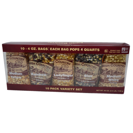 AMISH 10, 4oz popcorn sampler set