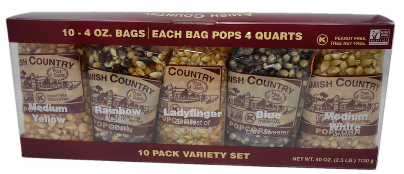 AMISH 10, 4oz popcorn sampler set