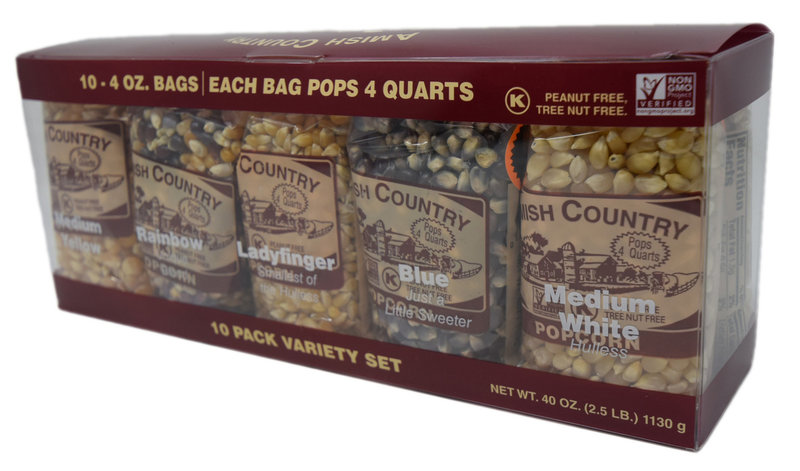 AMISH 10, 4oz popcorn sampler set