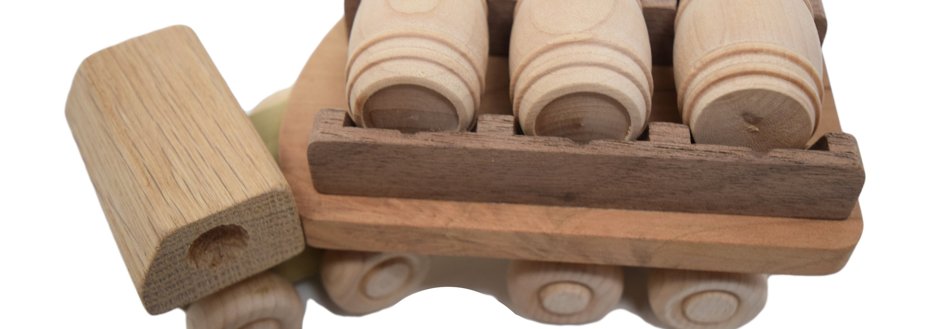 Wooden Barrel Truck Toy