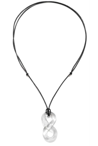 Figure Eight Pendant on Leather Necklace