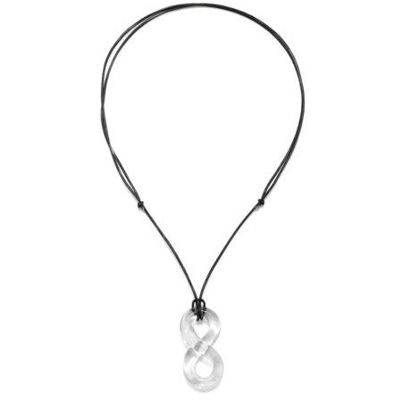 Figure Eight Pendant on Leather Necklace