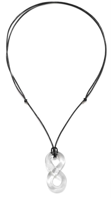 Figure Eight Pendant on Leather Necklace-1