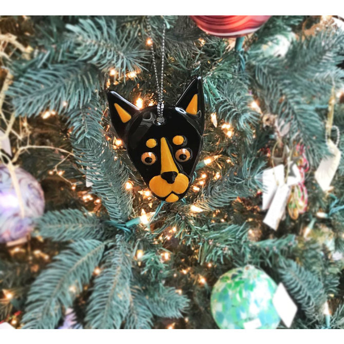 Dobie Dog Ornament Log House Craft Gallery