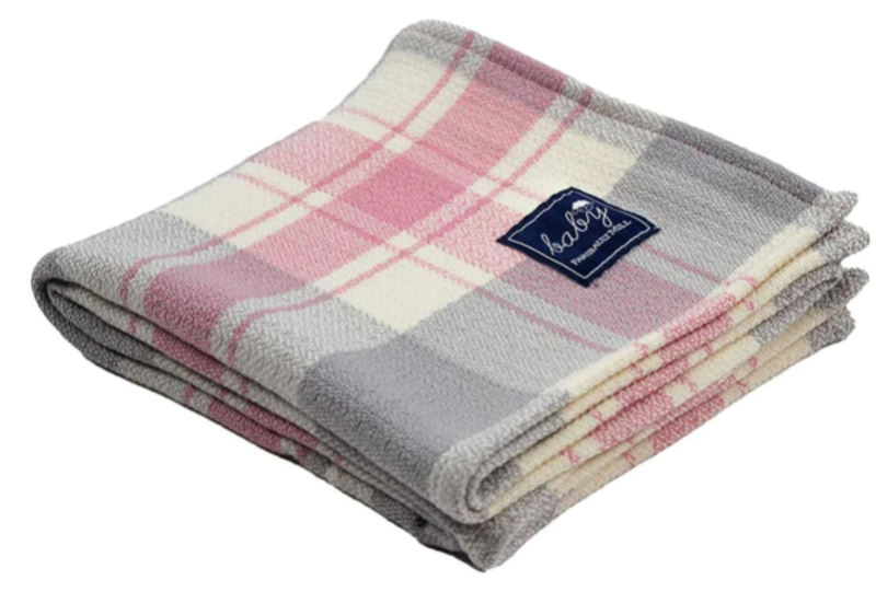 Cuddler Plaid Wool Baby Blanket