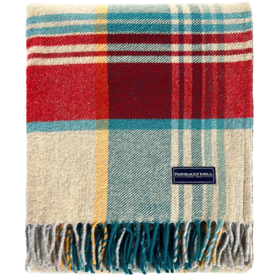 Heritage Plaid Wool Throw Blanket Log House Craft Gallery