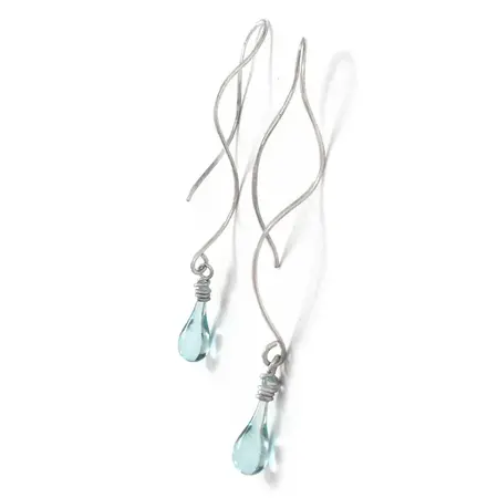 SUNDROP Illusion Glass Wavy Earrings