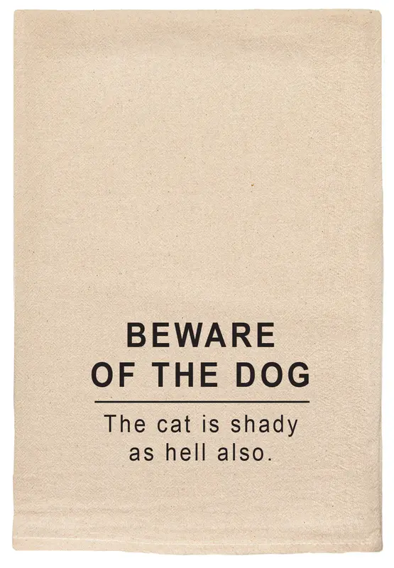 Tea Towel Beware of the Dog 18