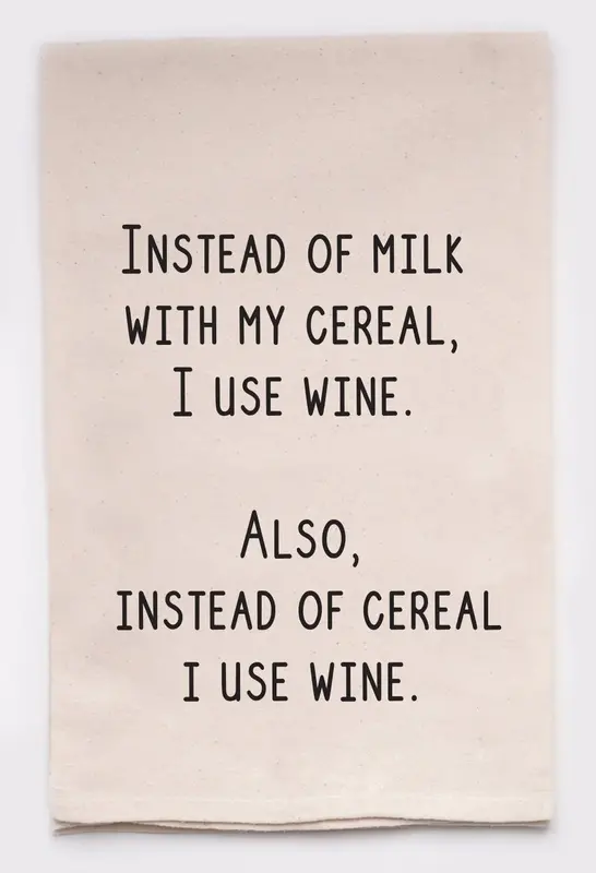 Tea Towel Milk Cereal Wine
