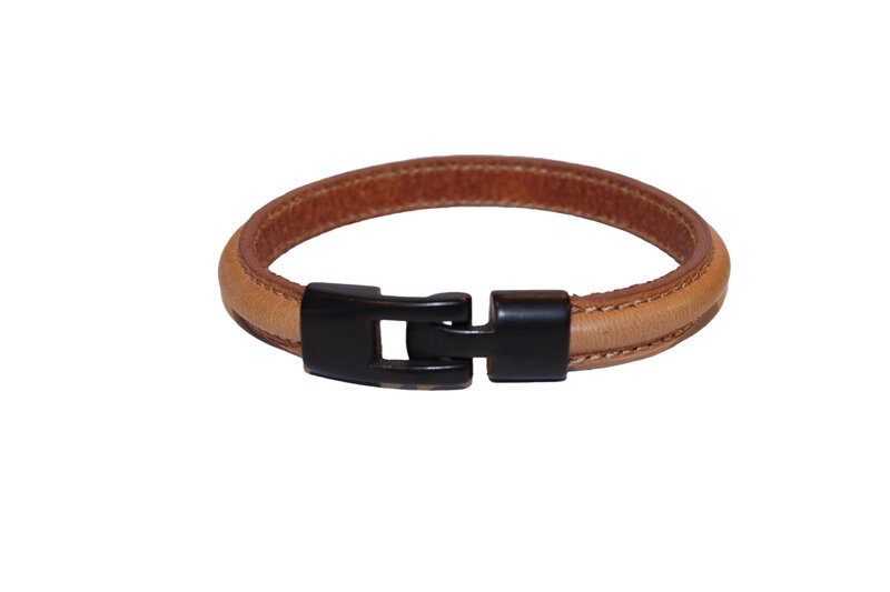 AFINE Leather Bangle Faux with Clasp