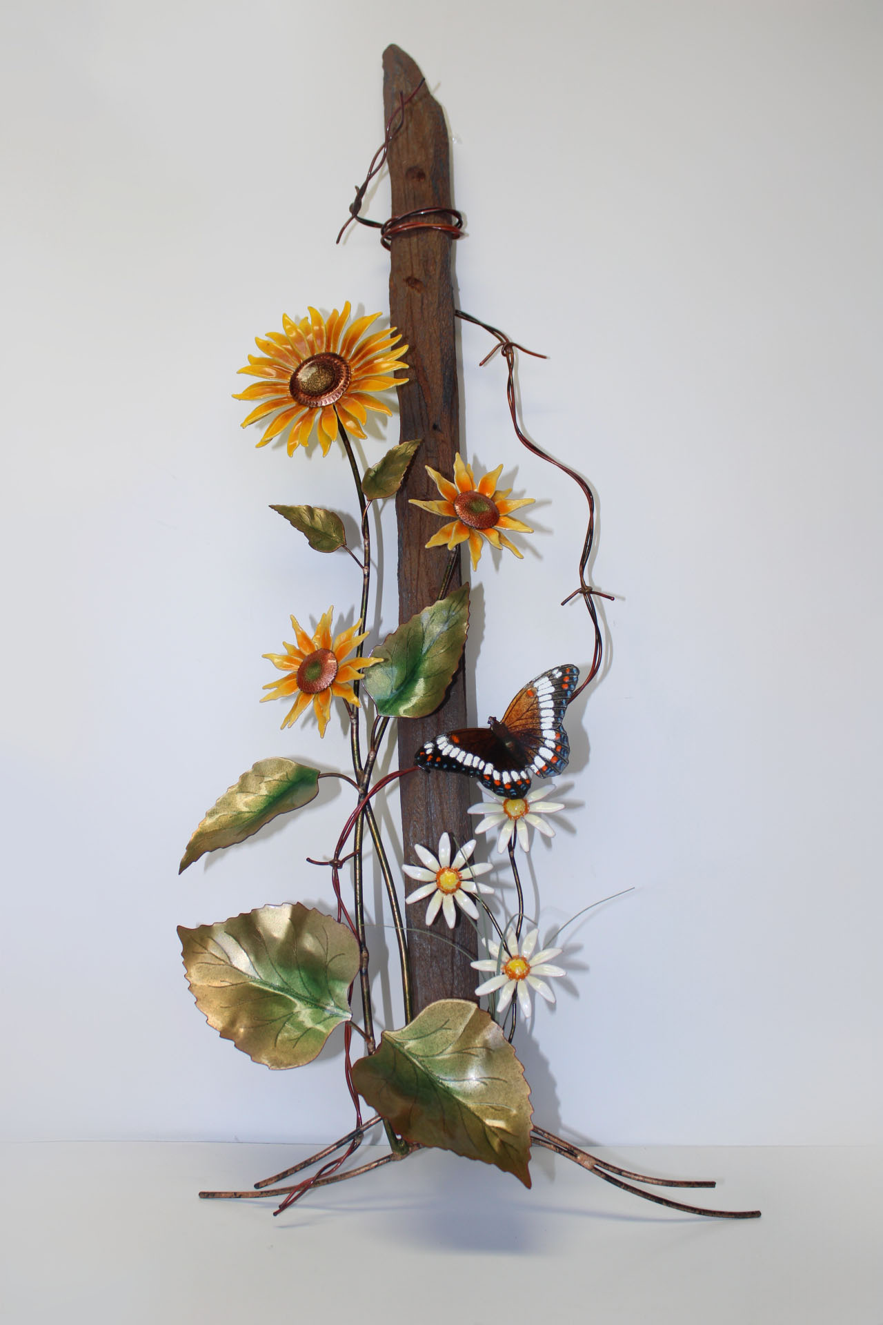 BOVO Sunflowers Fence Post Barbwire