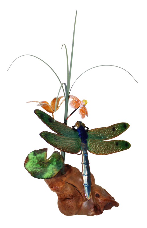 BOVO Green-Winged Dragonfly and Flower