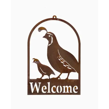 ELEGA Quail and Chick Welcome Silhouette