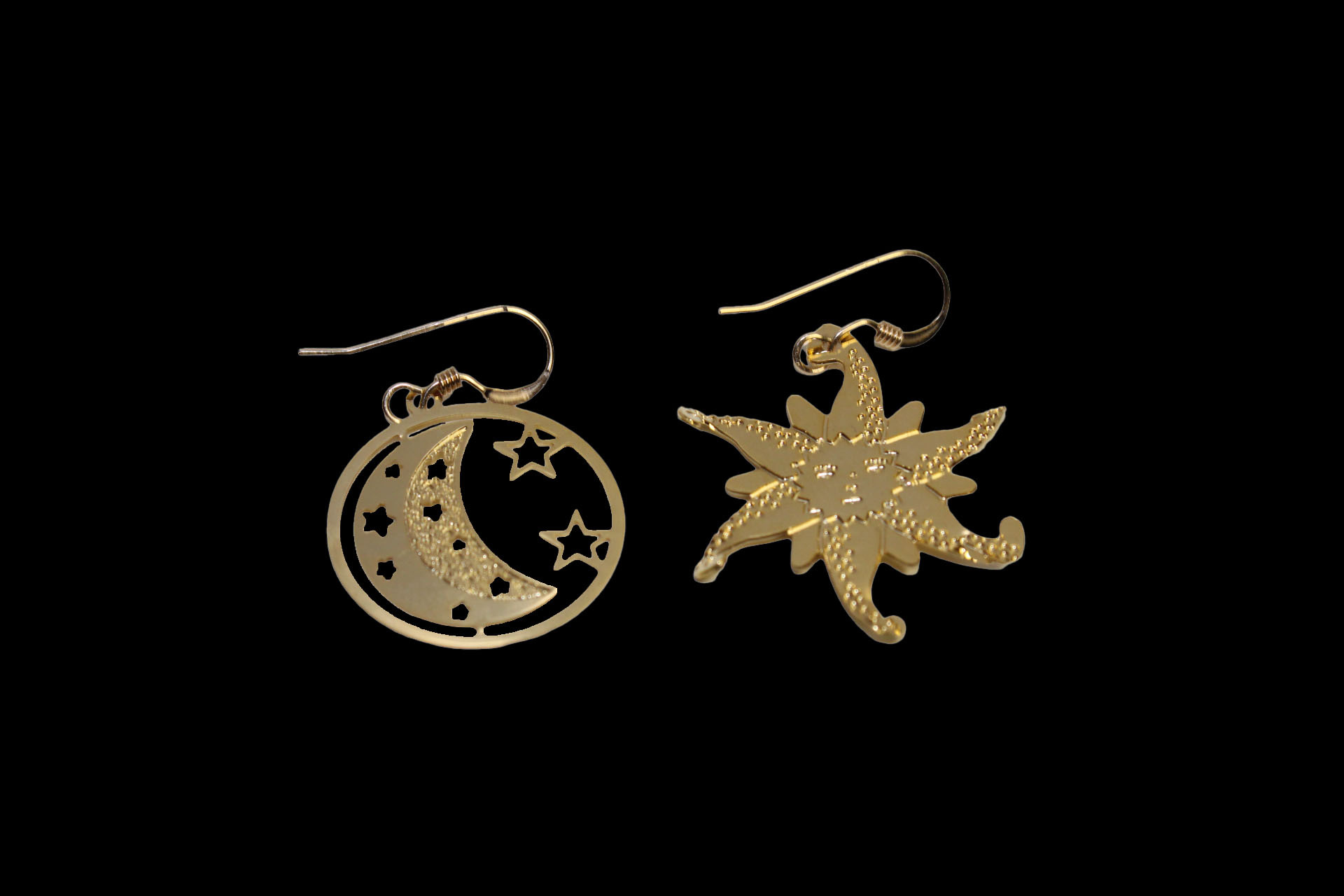 GOOSE Sunburst/Moon and Stars Earring Gold