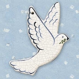 BRICKP Bird Ornament, Ceramic Peace Dove