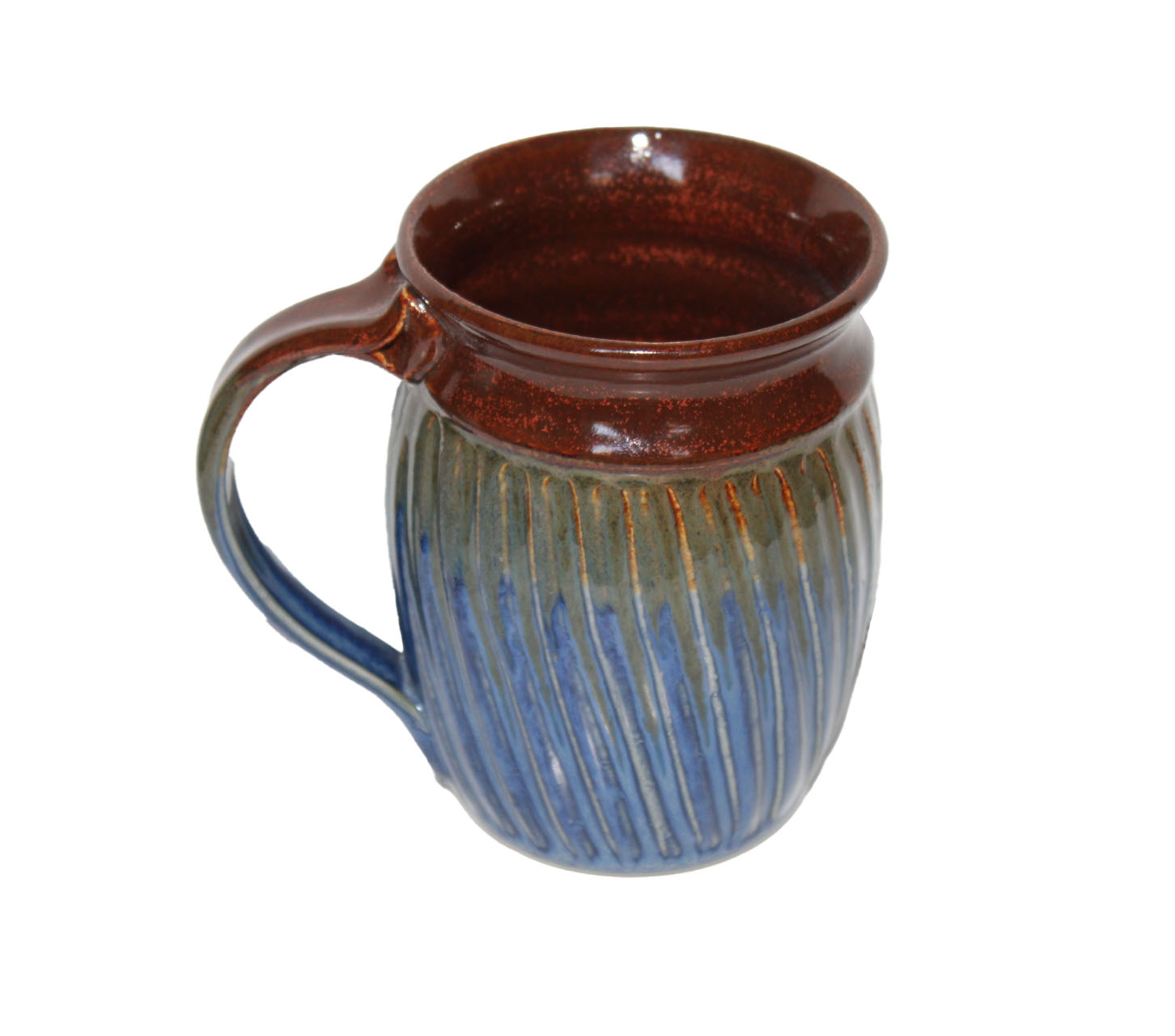 MPLPOT Round Mug, Red and blue fluted