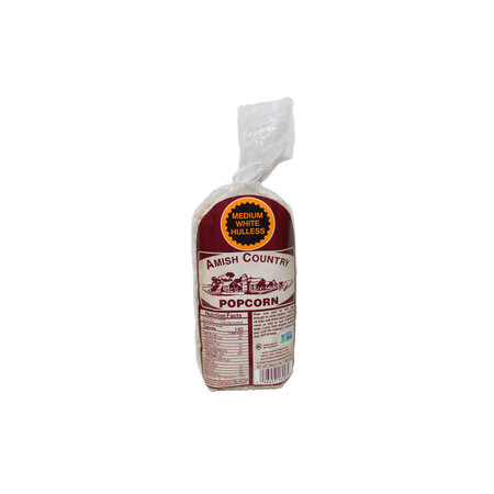 AMISH 1lb Bag of Medium White Hulless Popcorn