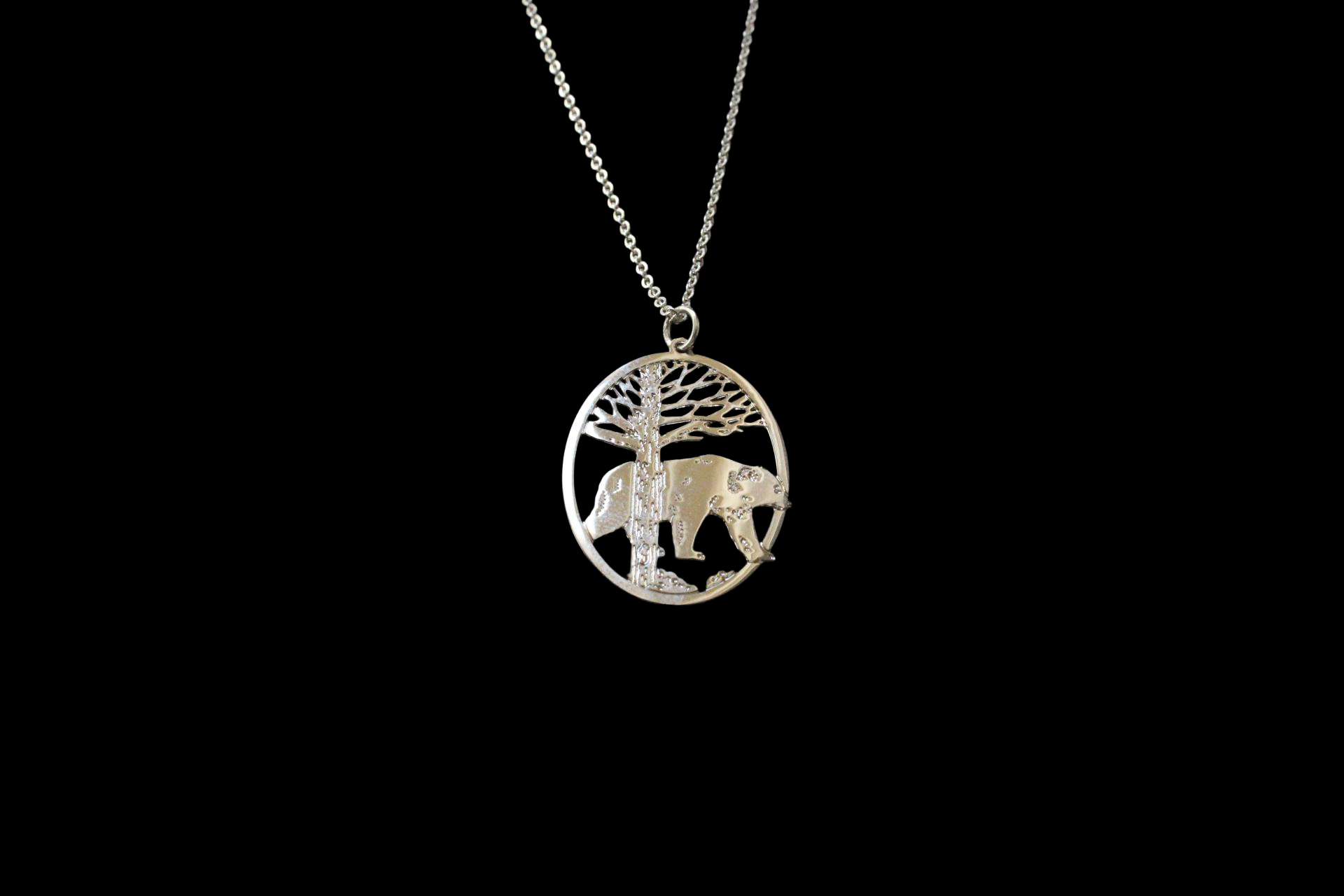 GOOSE NECKLACE BEAR SILVER #N60S