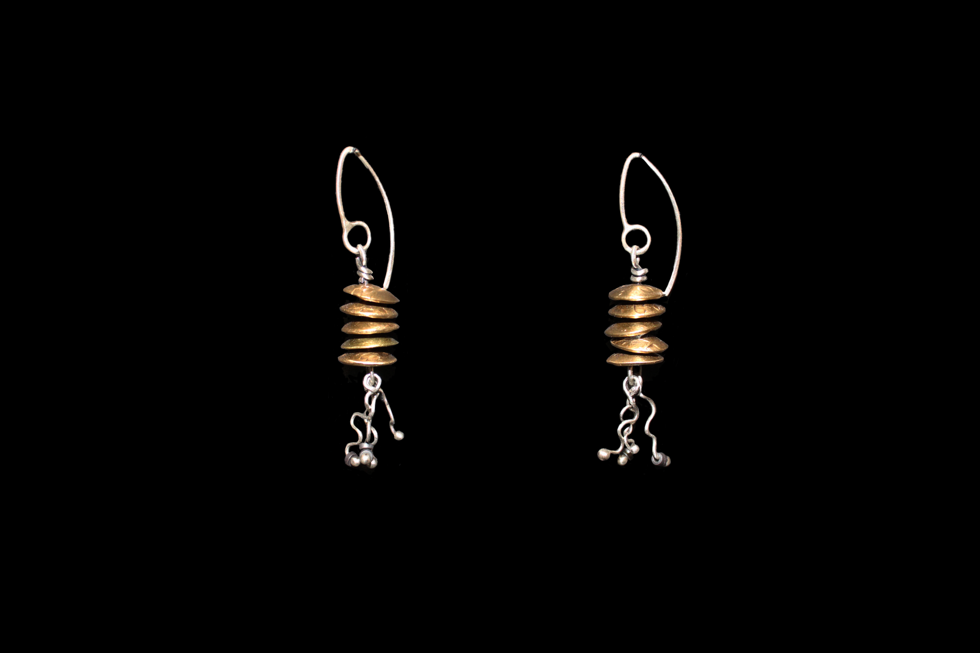 MERRILL Sea Urchin with Dangle earrings brass and silver