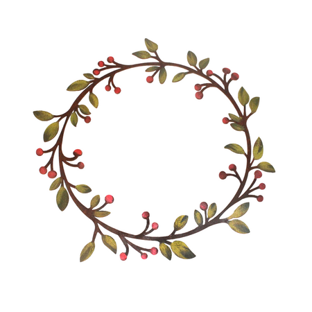 ELEGA Leaf and Berry Wreath, Painted, small