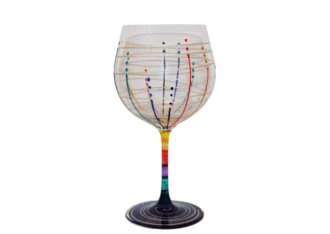 MINDY Balloon Wine Crystal Line Dot Rainbow/Silver