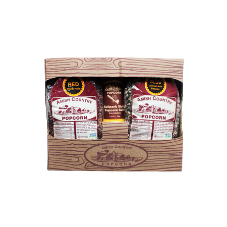 AMISH Popcorn Gift Box with 2/2Ib Bags
