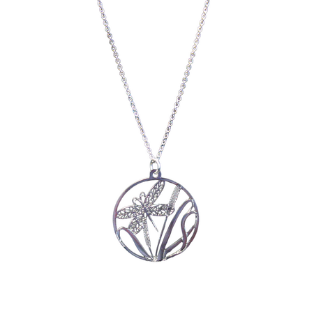GOOSE NECKLACE SILVER DRAGONFLY #N26S