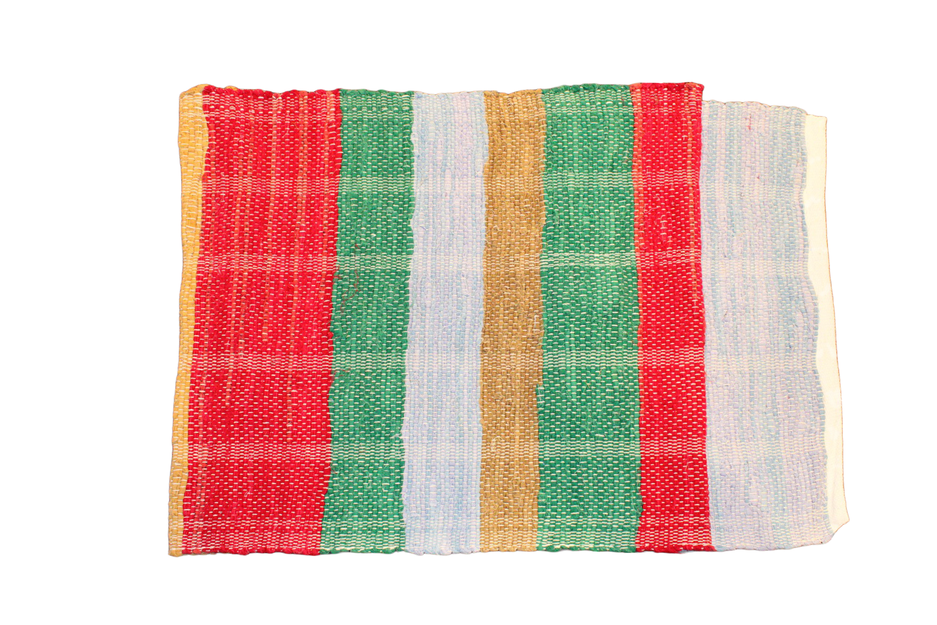 APCRAFT Rug cream lt blue, green red yellow brown