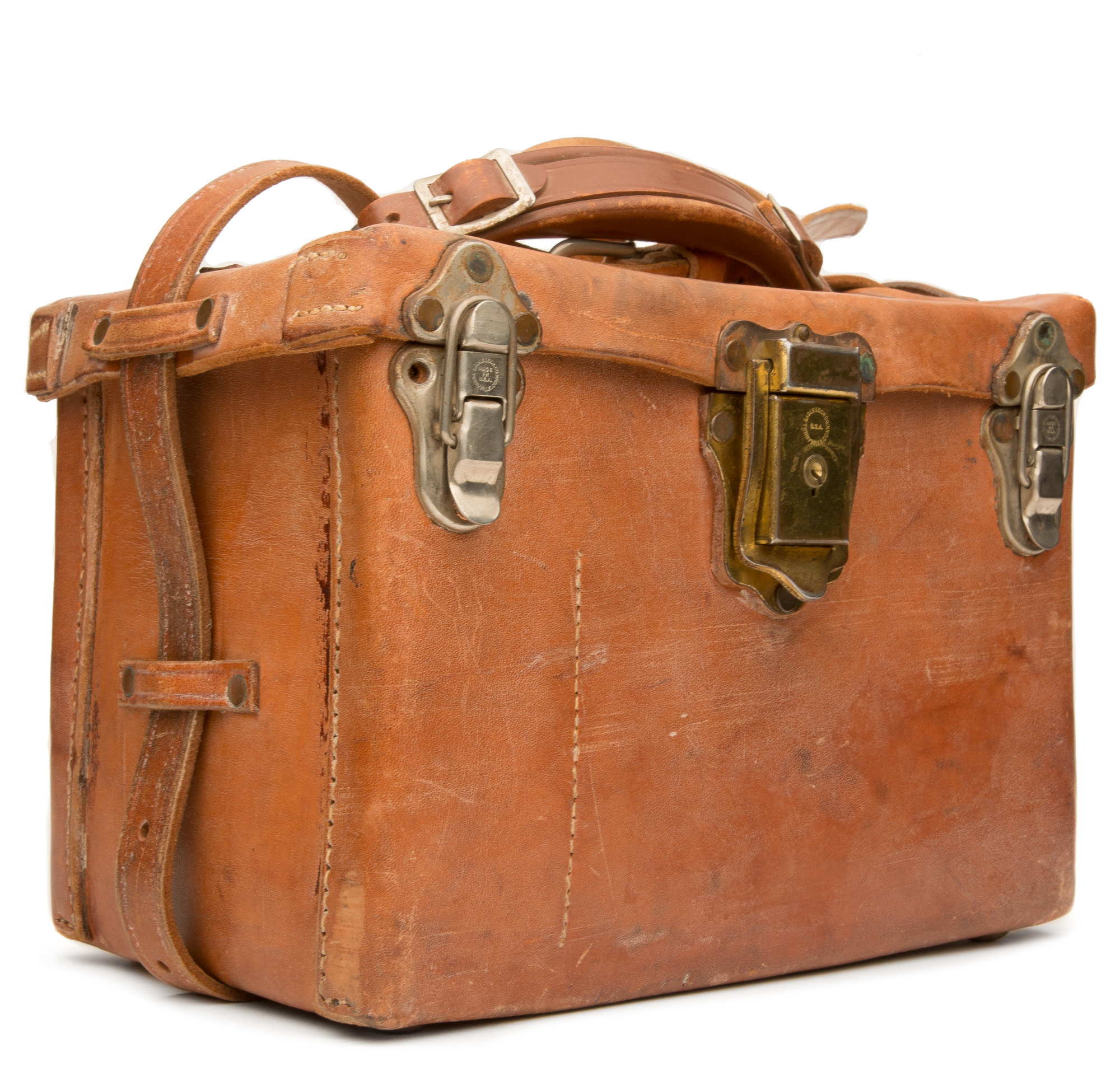 vintage leather camera bag