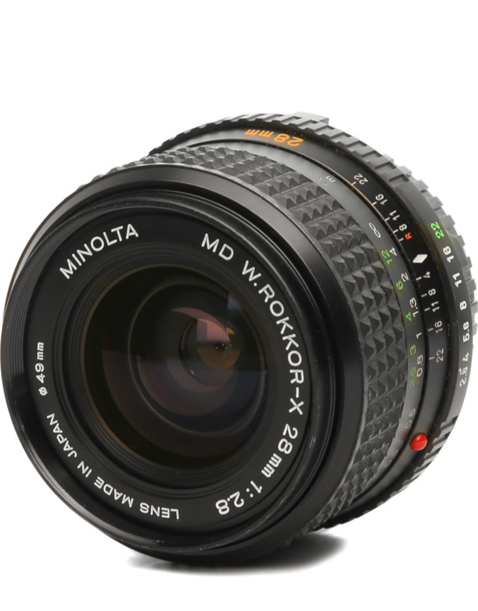 Minolta Minolta MD W-Rokkor-X 28mm f2.8 Lens w/Hood