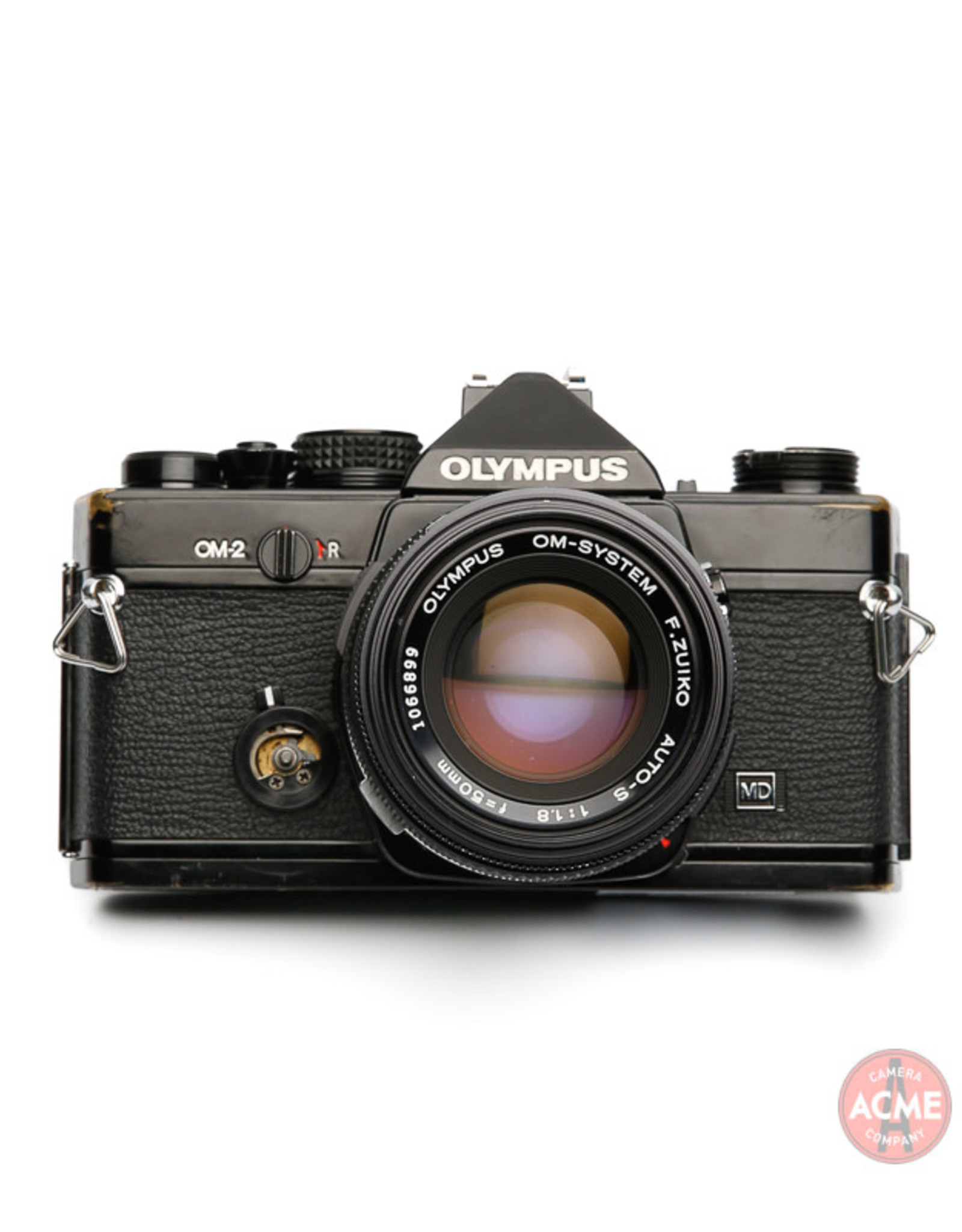 Olympus OM2 Black 35mm SLR Camera w/50mm f1.8 Lens - Acme Camera Co.